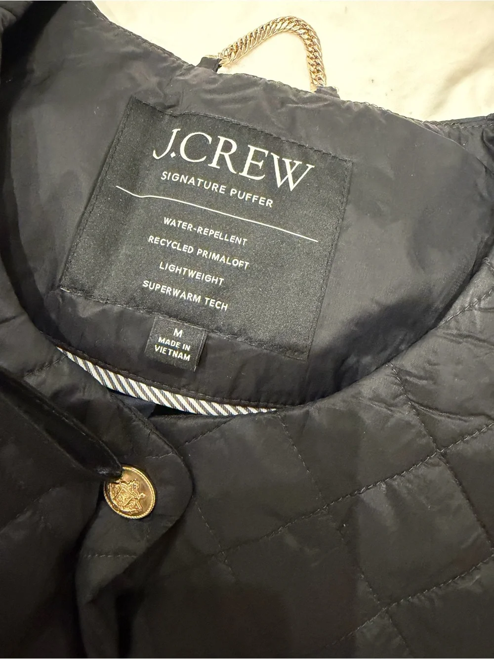 J. Crew Quilted Diamond Vest - Charcoal